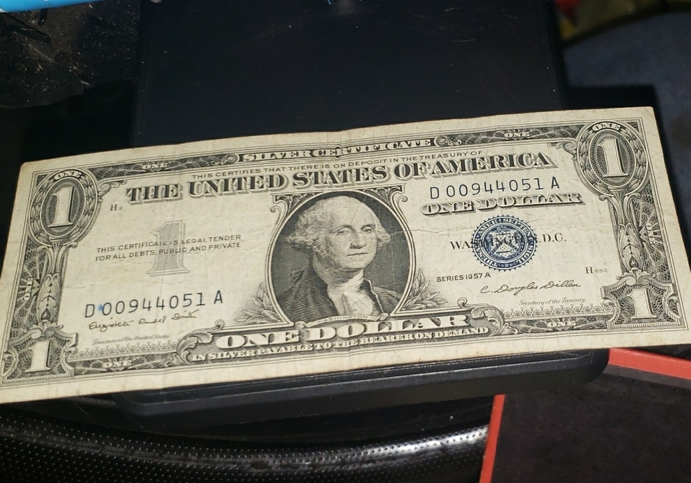1957 A One Dollar Silver Certificate Bill.Low Serial Number.